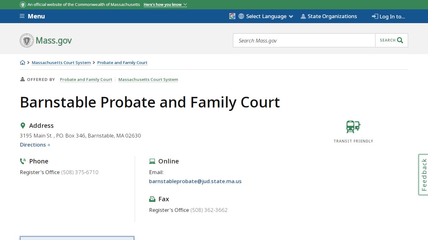 Barnstable Probate and Family Court | Mass.gov